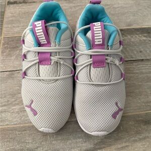 PUMA  Sneakers - white with purple and blue   Accents